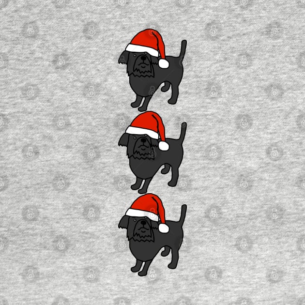 Stack of Cute Christmas Santa Dogs by ellenhenryart